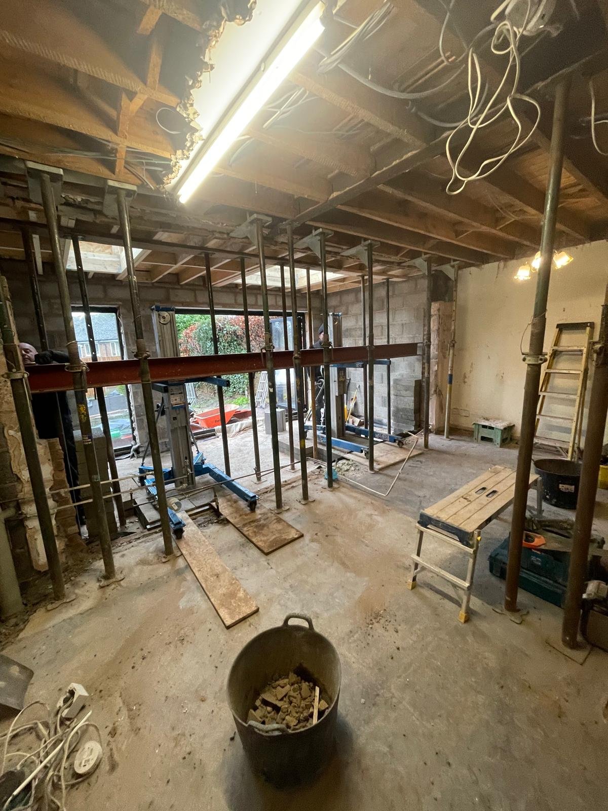 Internal Structural Steelwork Installation – Open Plan Living Area & Kitchen, Burbage