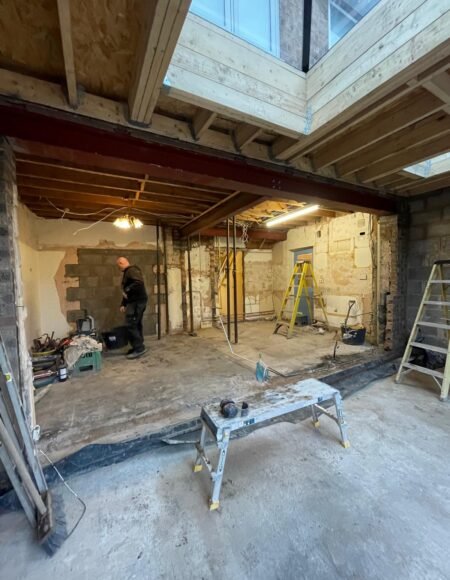 Internal Structural Steelwork Installation – Open Plan Living Area & Kitchen, Burbage